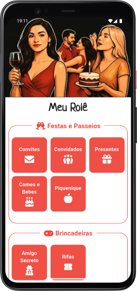 App Meu Rolê em funcionamento